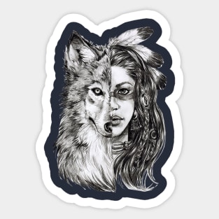 Wolf-Girl Sticker